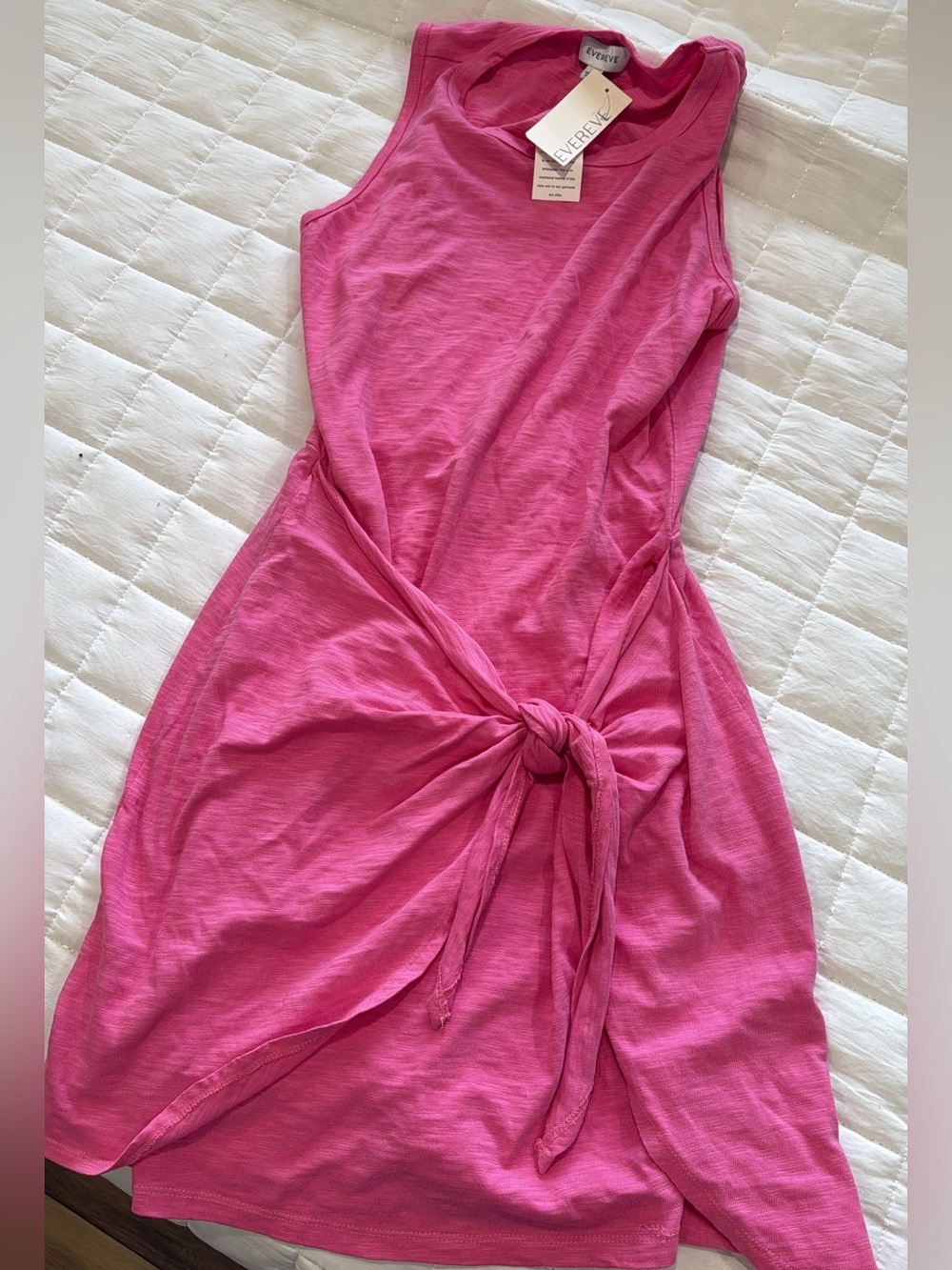 Everly Sleeveless Midi Dress in Hot Pink with Front Tie